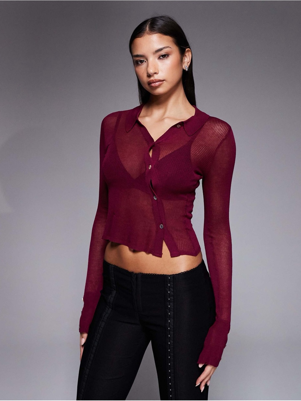 I.Am.Gia Davina Top in Burgundy Sz XS NWT Small Flaw